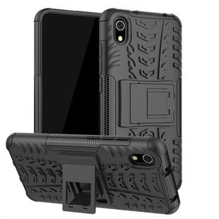 Tire Texture TPU+PC Shockproof Protective Case with Holder for Xiaomi Redmi 7A(Black)