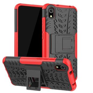 Tire Texture TPU+PC Shockproof Protective Case with Holder for Xiaomi Redmi 7A(Red)
