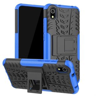 Tire Texture TPU+PC Shockproof Protective Case with Holder for Xiaomi Redmi 7A(Blue)