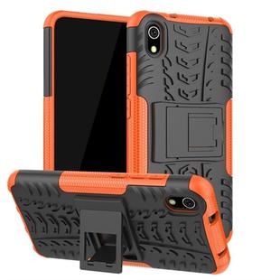 Tire Texture TPU+PC Shockproof Protective Case with Holder for Xiaomi Redmi 7A(Orange)