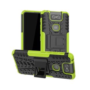 Tire Texture TPU+PC Shockproof Protective Case with Holder for Asus Zenfone 6 ZS630KL(Green)