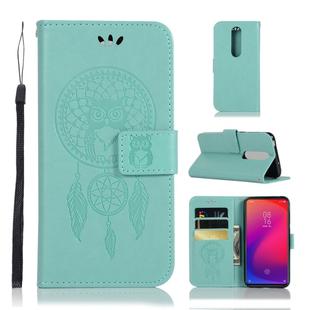 Wind Chime Owl Embossing Pattern Horizontal Flip Leather Case with Holder & Card Slots & Wallet For Xiaomi Mi 9T Pro / Redmi K20 Pro / Mi 9T / Redmi K20(Green)