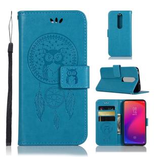 Wind Chime Owl Embossing Pattern Horizontal Flip Leather Case with Holder & Card Slots & Wallet For Xiaomi Mi 9T Pro / Redmi K20 Pro / Mi 9T / Redmi K20(Blue)