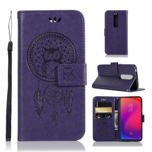Wind Chime Owl Embossing Pattern Horizontal Flip Leather Case with Holder & Card Slots & Wallet For Xiaomi Mi 9T Pro / Redmi K20 Pro / Mi 9T / Redmi K20(Purple)