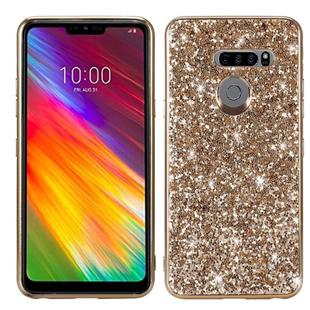 Plating Glittery Powder Shockproof TPU Case For LG G8 ThinQ(Gold)