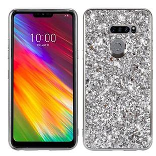 Plating Glittery Powder Shockproof TPU Case For Motorola Moto E6(Silver)