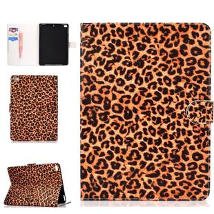 Colored Pattern Drawing Horizontal Flip PU Leather Case with Three-folding Holder & Sleep / Wake-up Function for iPad 5 / 6 / 8(Yellow leopard grain)