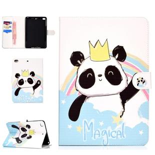 Colored Pattern Drawing Horizontal Flip PU Leather Case with Three-folding Holder & Sleep / Wake-up Function for Mini 1 / 2 / 3 / 4(Crown of panda)