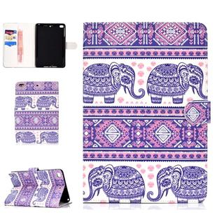 Colored Pattern Drawing Horizontal Flip PU Leather Case with Three-folding Holder & Sleep / Wake-up Function for Mini 1 / 2 / 3 / 4(Totem elephant)