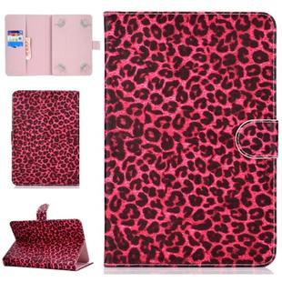 Colored Pattern Drawing Horizontal Flip PU Leather Case with Three-folding Holder for 7 inch Tablet PC(Red leopard grain)