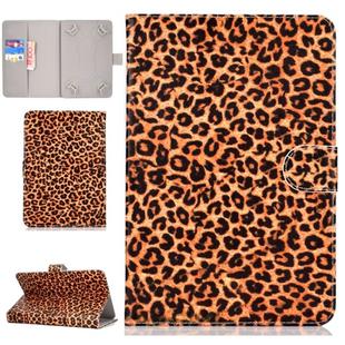 Colored Pattern Drawing Horizontal Flip PU Leather Case with Three-folding Holder for 7 inch Tablet PC(Yellow leopard grain)