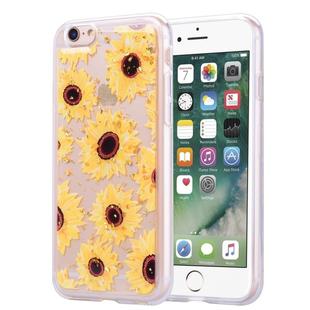 Gold Foil Style Dropping Glue TPU Soft Protective Case for iPhone 6 Plus(Sunflower)