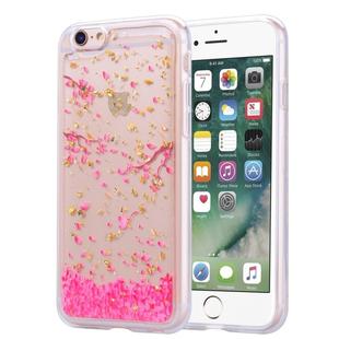 Gold Foil Style Dropping Glue TPU Soft Protective Case for iPhone 6 Plus(Sakura)