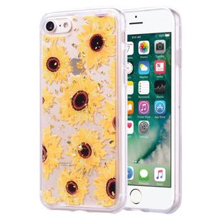 Gold Foil Style Dropping Glue TPU Soft Protective Case for iPhone 7(Sunflower)