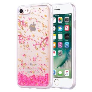 Gold Foil Style Dropping Glue TPU Soft Protective Case for iPhone 7(Sakura)