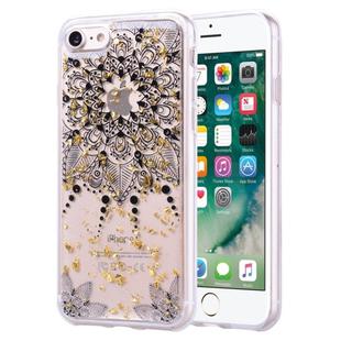 Gold Foil Style Dropping Glue TPU Soft Protective Case for iPhone 7(Datura)