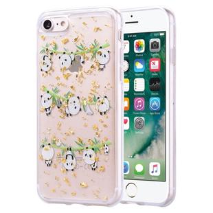 Gold Foil Style Dropping Glue TPU Soft Protective Case for iPhone 7 Plus(Panda)