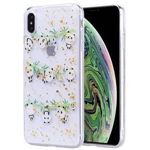 Gold Foil Style Dropping Glue TPU Soft Protective Case for iPhone XS Max(Panda)