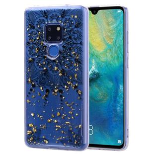 Cartoon Pattern Gold Foil Style Dropping Glue TPU Soft Protective Case for Huawei Mate 20(Datura)