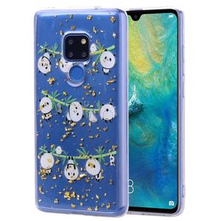 Cartoon Pattern Gold Foil Style Dropping Glue TPU Soft Protective Case for Huawei Mate 20(Panda)