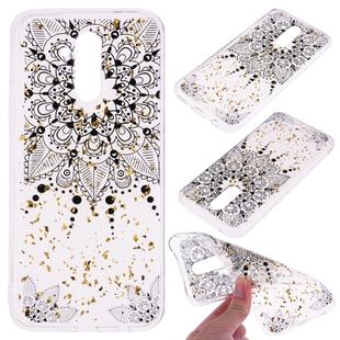 Cartoon Pattern Gold Foil Style Dropping Glue TPU Soft Protective Case for Huawei Mate20 Lite(Datura)