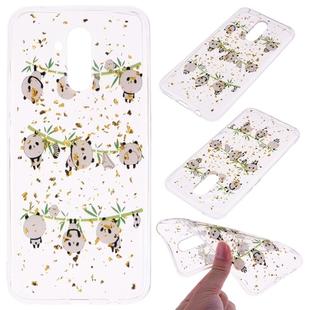 Cartoon Pattern Gold Foil Style Dropping Glue TPU Soft Protective Case for Huawei Mate20 Lite(Panda)