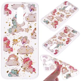 Cartoon Pattern Gold Foil Style Dropping Glue TPU Soft Protective Case for Huawei Mate20 Lite(Pony)