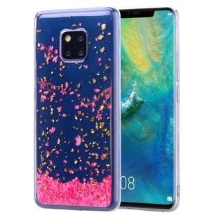 Cartoon Pattern Gold Foil Style Dropping Glue TPU Soft Protective Case for Huawei Mate20 Pro(Sakura)