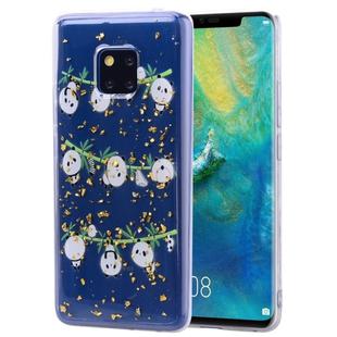 Cartoon Pattern Gold Foil Style Dropping Glue TPU Soft Protective Case for Huawei Mate20 Pro(Panda)