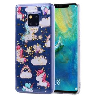 Cartoon Pattern Gold Foil Style Dropping Glue TPU Soft Protective Case for Huawei Mate20 Pro(Pony)