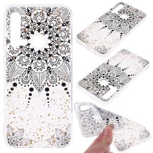 Cartoon Pattern Gold Foil Style Dropping Glue TPU Soft Protective Case for Huawei P20 Lite (2019)(Datura)