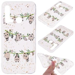 Cartoon Pattern Gold Foil Style Dropping Glue TPU Soft Protective Case for Huawei P20 Lite (2019)(Panda)