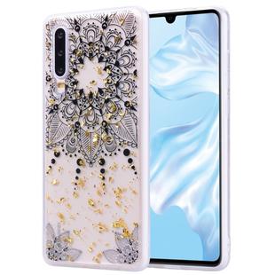 Cartoon Pattern Gold Foil Style Dropping Glue TPU Soft Protective Case for Huawei P30(Datura)