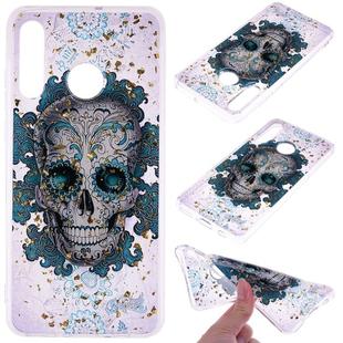 Cartoon Pattern Gold Foil Style Dropping Glue TPU Soft Protective Case for Huawei P30 Lite(Skull)