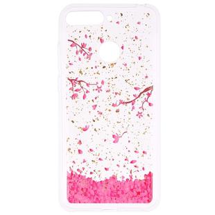 Cartoon Pattern Gold Foil Style Dropping Glue TPU Soft Protective Case for Huawei Y6 (2018)(Sakura)