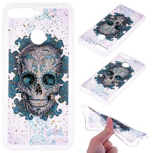 Cartoon Pattern Gold Foil Style Dropping Glue TPU Soft Protective Case for Huawei Y6 (2018)(Skull)