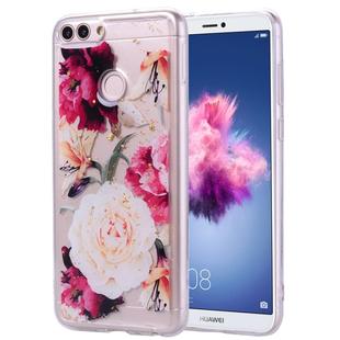 Cartoon Pattern Gold Foil Style Dropping Glue TPU Soft Protective Case for Huawei P Smart / Enjoy 7S(Flower)