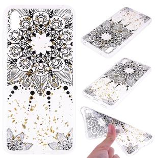 Cartoon Pattern Gold Foil Style Dropping Glue TPU Soft Protective Case for Huawei Enjoy 9(Datura)