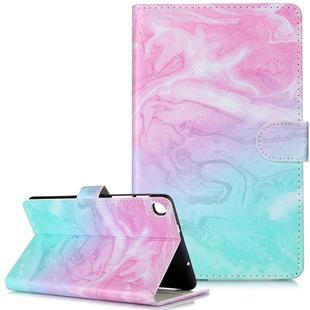 Colored Drawing Pattern Horizontal Flip PU Leather Case with Holder & Card Slots & Wallet For Galaxy Tab A 8.0 & S Pen (2019) / P205(Pink Green  Marble)
