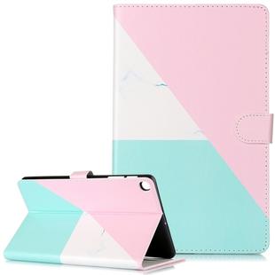 Colored Drawing Pattern Horizontal Flip PU Leather Case with Holder & Card Slots & Wallet For Galaxy Tab A 10.1 (2019) / T510(Pink 3-Color  Marble)