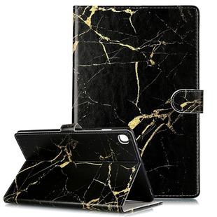 Colored Drawing Pattern Horizontal Flip PU Leather Case with Holder & Card Slots & Wallet For Galaxy Tab S5e / T720(Black Gold  Marble)