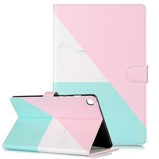 Colored Drawing Pattern Horizontal Flip PU Leather Case with Holder & Card Slots & Wallet For Galaxy Tab S5e / T720(Pink 3-Color  Marble)