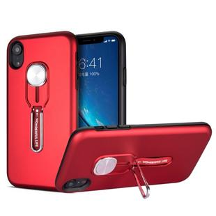Shockproof TPU + PC Protective Case with Holder For iPhone XR(Red)