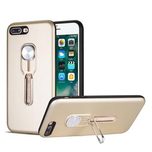 Shockproof TPU + PC Protective Case with Holder For iPhone 8 Plus & 7 Plus(Gold)