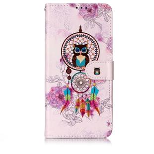 Oil Embossed Coloured Drawing Pattern Horizontal Flip PU Leather Case with Holder & Card Slots & Wallet & Photo Frame For Galaxy A70(Owl Wind Chimes)