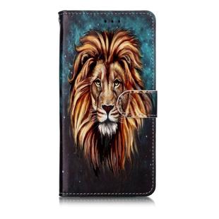 Oil Embossed Coloured Drawing Pattern Horizontal Flip PU Leather Case with Holder & Card Slots & Wallet & Photo Frame For LG G8 ThinQ(Lion)