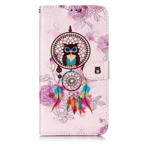 Oil Embossed Coloured Drawing Pattern Horizontal Flip PU Leather Case with Holder & Card Slots & Wallet & Photo Frame For LG Stylo 5(Owl Wind Chimes)