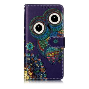 Oil Embossed Coloured Drawing Pattern Horizontal Flip PU Leather Case with Holder & Card Slots & Wallet & Photo Frame For Huawei P30 Lite(Blue Owl)