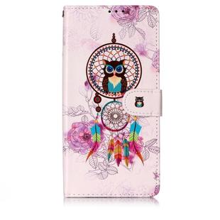 Oil Embossed Coloured Drawing Pattern Horizontal Flip PU Leather Case with Holder & Card Slots & Wallet & Photo Frame For Galaxy S10 5G(Owl Wind Chimes)