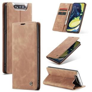CaseMe-013 Multifunctional Horizontal Flip Leather Case with Card Slot & Holder for Galaxy A80 / A90(Brown)
